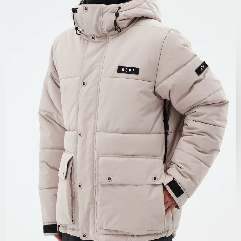 DOPE Men's Light Sand Puffer Jacket Heavy Insulated